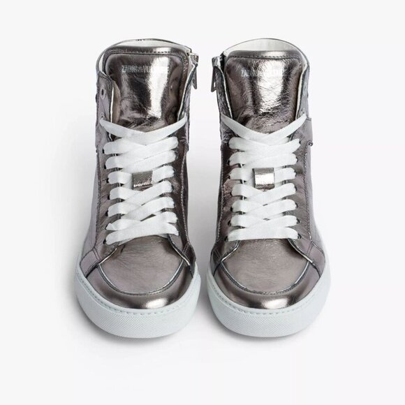 Zadig & Voltaire | High Flash Metallic High Top Sneakers - Picture 3 of 8